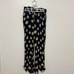 Urban Outfitters Black Pants with Daisy Print